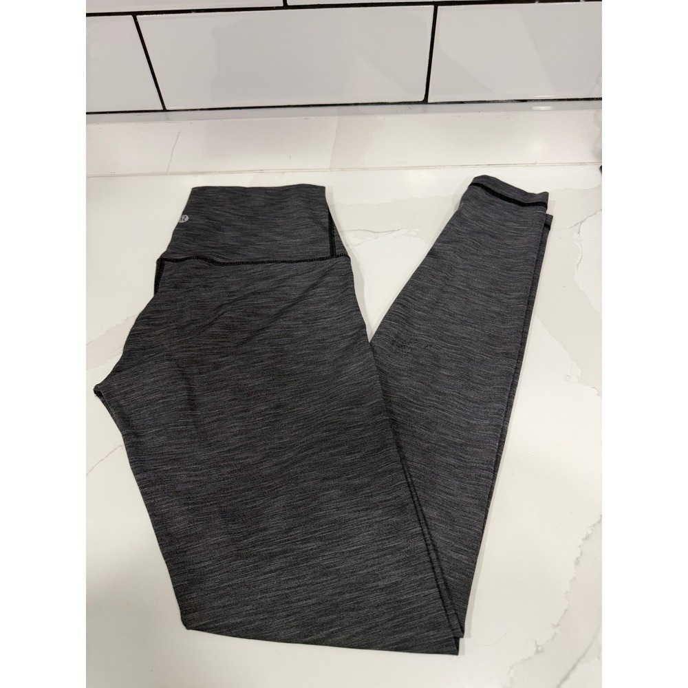 Lululemon Align High-Rise Pant Heathered Black Grey Space Dye Leggings Size 8